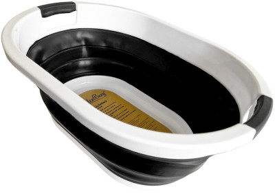 Linden Berg Corbeille à linge, pliable, gris/blanc