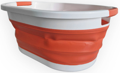 Linden Berg Corbeille à linge, pliable, orange/blanc