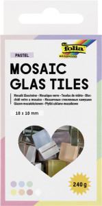 folia Carreau de verre pour mosaïque PASTEL, 10 x 10 mm