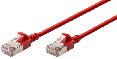 DIGITUS Câble de brassage Slim, cat. 6A, F/FTP, 0,3 m, bleu