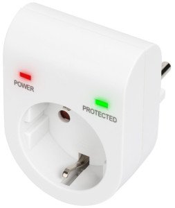 DIGITUS Überspannungsschutz-Aadapter, 16 A, 3.500 W, weiß