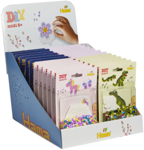 Hama Perles à repasser midi, assorti en 4 motifs, présentoir