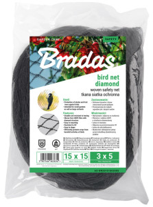 Bradas Filet de protection anti-oiseaux, 2 x 5 m, noir