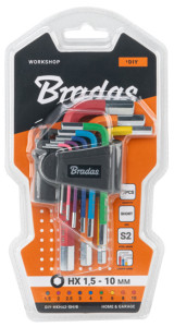 Bradas Jeu de clés Allen, 9 pièces, multicolore