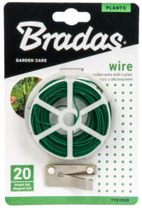 Bradas Fil de fer avec pince coupante, 30 m, vert