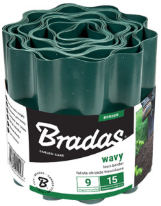Bradas Bordure de gazon, hauteur 200 mm, longueur 9 m, vert