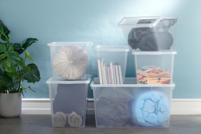 Fin de série : Boîte de rangement plast team BASIC BOX, 52 litres