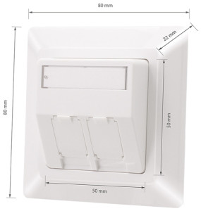 LogiLink Anschlussdose für Keystone-Module, 2-fach, reinweiß