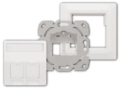 LogiLink Anschlussdose für Keystone-Module, 2-fach, reinweiß