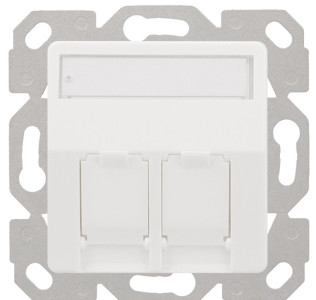 LogiLink Anschlussdose für Keystone-Module, 2-fach, reinweiß