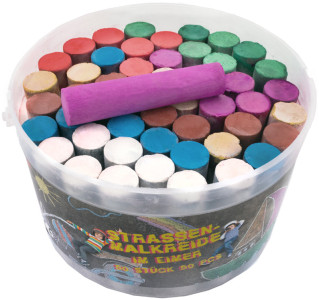 JAMASIA Craie de trottoir, seau en plastique de 50