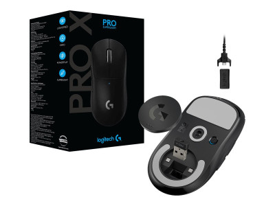 Logitech : PRO X SUPERLIGHT WIRELESS GAMING MOUSE BLACK EWR2 (pc)
