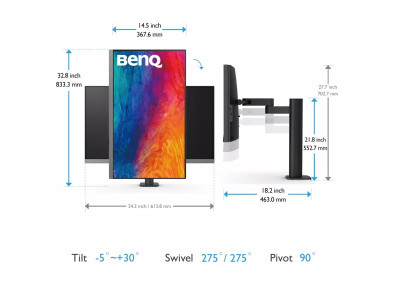 Benq : PD2706U 27IN 16:9 3840X2160 400 NITS 1200:1 5MS HDMI