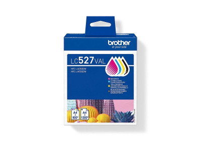 Brother LC527 Value Pack de 4 Noir 1300 p, Cyan, Magenta, Jaune 900 p