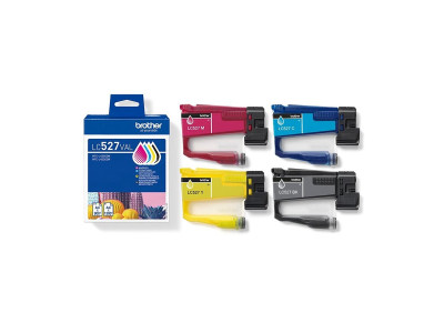 Brother LC527 Value Pack de 4 Noir 1300 p, Cyan, Magenta, Jaune 900 p