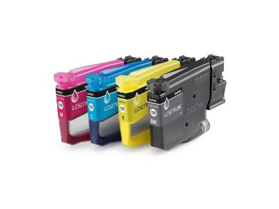 Brother LC527XL Value Pack de 4 à rendement élevé Noir 3000 p, Cyan, Magenta, Jaune 2000 p