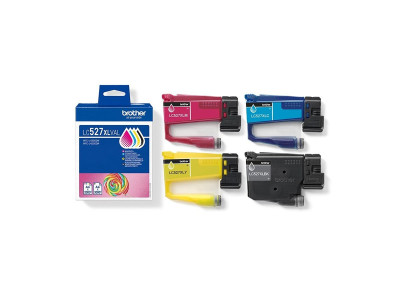 Brother LC527XL Value Pack de 4 à rendement élevé Noir 3000 p, Cyan, Magenta, Jaune 2000 p