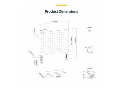 Startech : PANNEAU PERFORE A PINCES avec ACCESSOIRES 42 X 32 CM ACIER