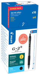 PILOT Stylo roller à encre gel G-2 PLUS 05, VALUE PACK, bleu