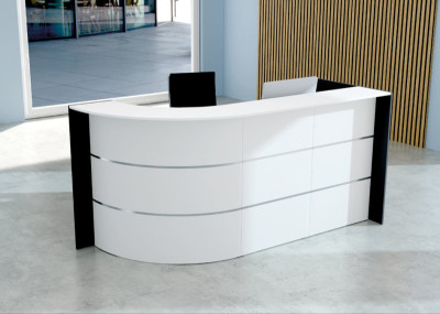 Comptoir incurvé Kerkmann BARI haut/bas, blanc