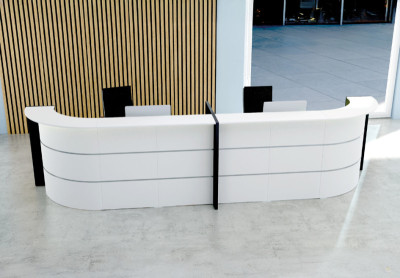 Grand comptoir incurvé Kerkmann BARI haut/bas, blanc