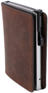 CLICKSAFE Porte-monnaie SLIM avec porte-cartes, marron