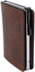 CLICKSAFE Portefeuille SLIM avec porte-cartes, cuir nappa