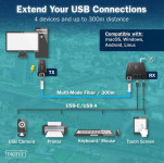 DIGITUS USB 3.2 Gen1 Extender, 4 Ports, Fiber, 300 m