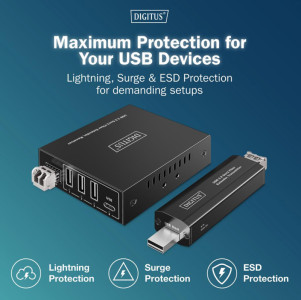 DIGITUS USB 3.2 Gen1 Extender, 4 Ports, Fiber, 20 km
