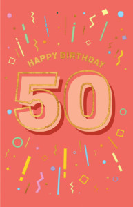Carte d'anniversaire SUSY CARD « Numbers » - 50e anniversaire