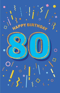 Carte d'anniversaire SUSY CARD « Numbers » - 80e anniversaire