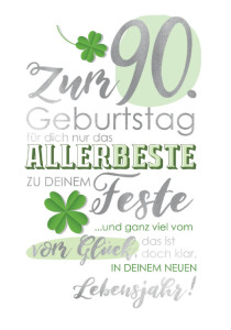 Carte d'anniversaire Cactus « Trèfle » - 70e anniversaire