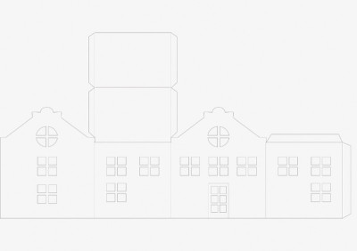 HEYDA Kit village illuminé Maisons, carton, 3 pièces, blanc