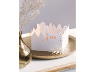 HEYDA Kit village illuminé Leporello, carton, 130 mm, blanc HEYDA Kit village illuminé Leporello, carton, 130 mm, blanc