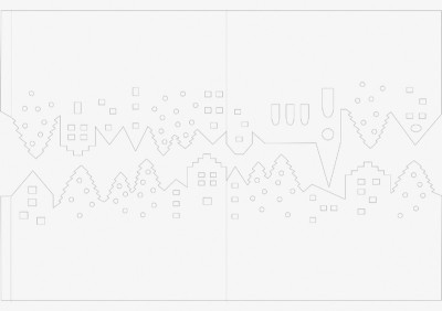 HEYDA Kit village illuminé Leporello, carton, 130 mm, blanc