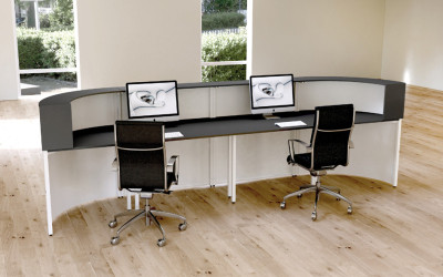 kerkmann Bogentheke Cento 7, (B)3.600 x (T)800 x (H)1.100 mm