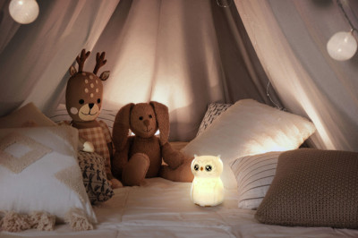 ANSMANN Veilleuse en silicone Hibou Finn, Blanc