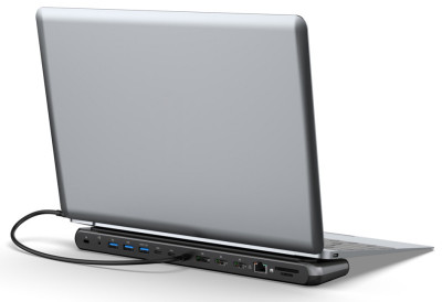 DIGITUS Station d'accueil, USB-C, 12 ports, gris/noir