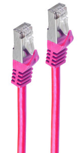 Câble de brassage Shiverpeaks, cat. 6A, S/FTP, 0,5 m, magenta