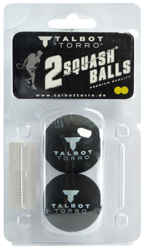 Balle de squash TALBOT torro, noire, moyenne, blister de 2