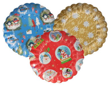 STARPAK Assiette de l'Avent ronde, diamètre: 230 mm, coloré