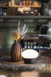 Securit Lampe de bureau à LED rechargeable BARCELONA, noir