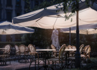 Securit Lampe de parasol à LED rechargeable BERLIN, blanc Securit Lampe de parasol à LED rechargeable BERLIN, blanc