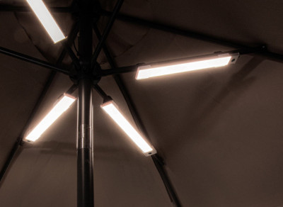 Securit Lampe de parasol à LED rechargeable BERLIN, blanc