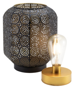 Securit Lampe de bureau LED rechargeable MARRAKECH, noir/or