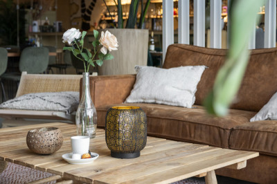 Securit Lampe de bureau LED rechargeable MARRAKECH, noir/or