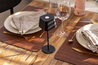 Securit Lampe de bureau LED rechargeable MALTE, noir