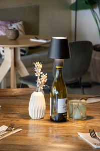 Securit Lampe sur bouteille LED rechargeable PARIS, noir