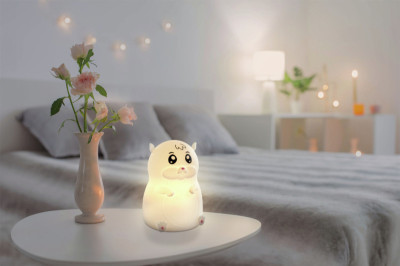 ANSMANN Veilleuse en silicone Hamster Lilli, Blanc