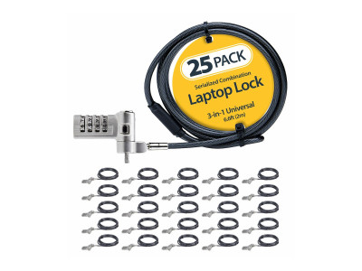 Startech : 25-pack UNIVERSAL LAPTOP LOCK - 6.6FT SERIALIZED SECURITY cable